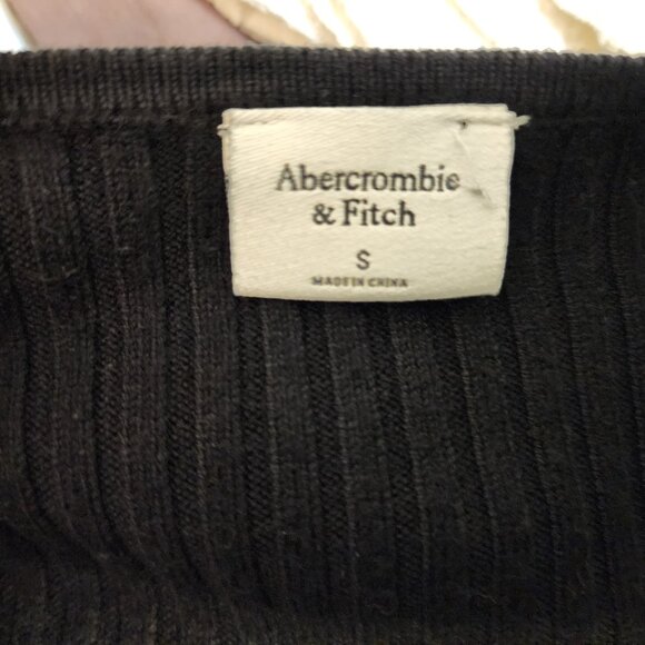 Abercrombie & Fitch O-Ring Midi Sweater Dress Rib Knit V Neck Long Slv Women S - Picture 2 of 13